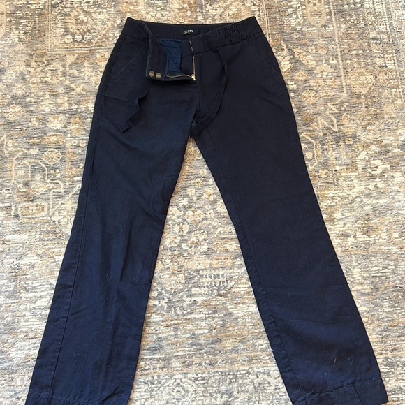 Jcrew navy cotton and linen pants. Size 00 - Picture 2 of 4